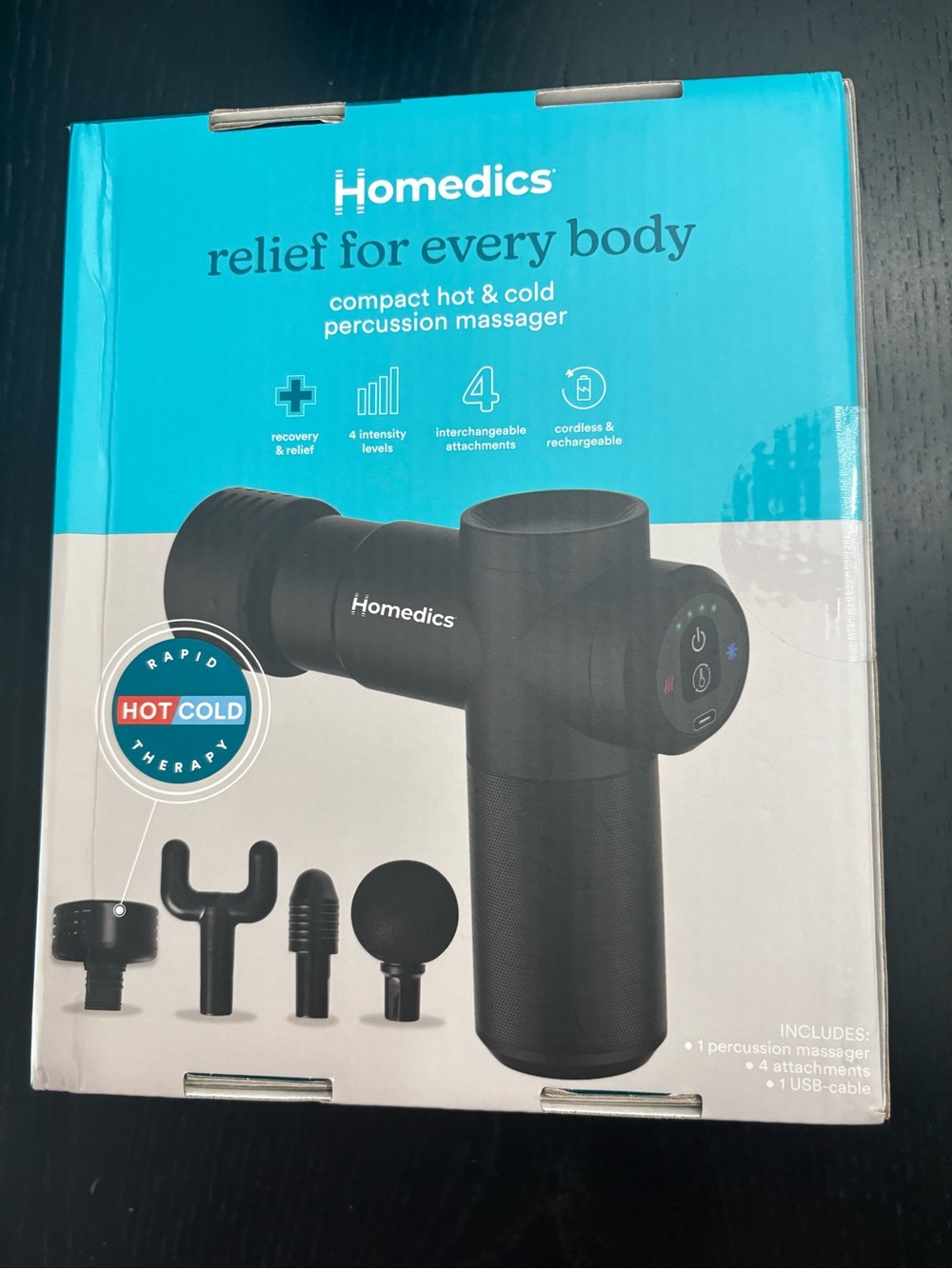 *NEW IN SEALED BOX* Homedics Black Percussion Massager